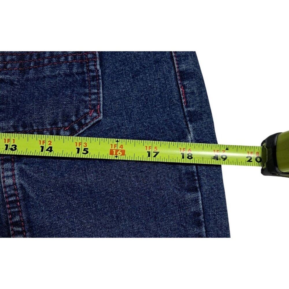 Joe Martino Flared Jeans Womens Size M Blue Cotton Denim Unique Stitch Design Vi - Picture 12 of 16